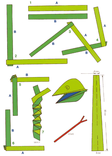 Игрушки пружинки из бумаги для детей со схемами